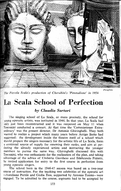 La Scala school of perfection,